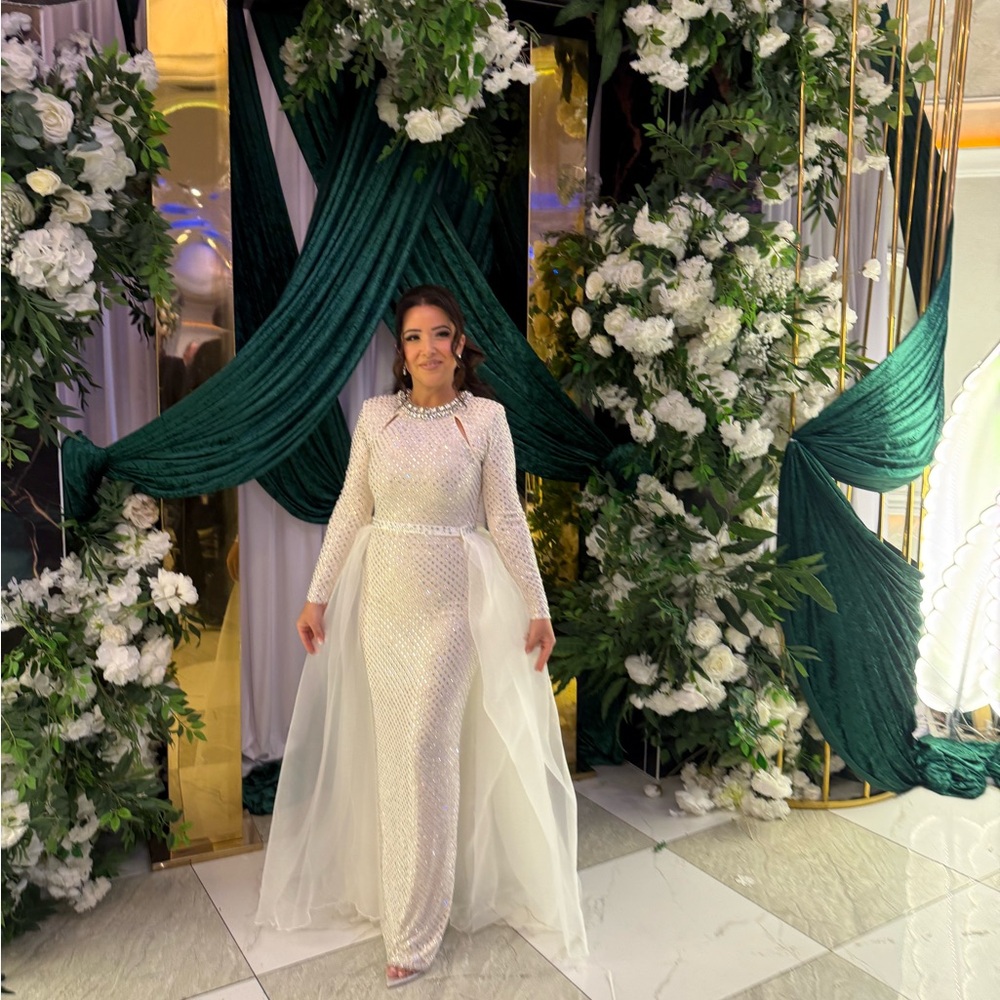 Self-Portrait White Sequin Wedding Dress